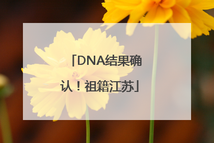 DNA结果确认！祖籍江苏